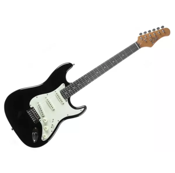 Eko ST300 Schwarze E-Gitarre