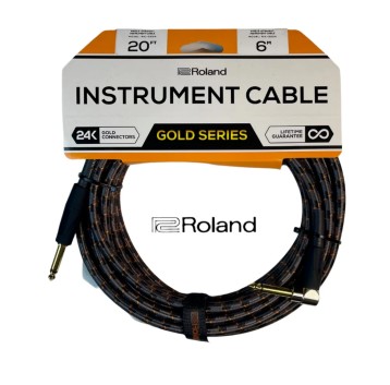 Roland RICG20A Instrument Cable jack-jack angled 6m